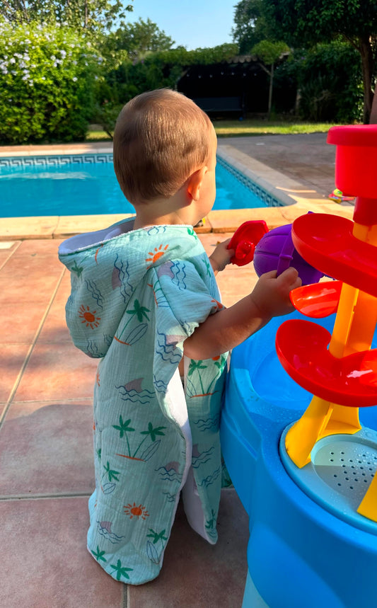 Poncho de plage et piscine pour bébé et enfant - Collection Valentin