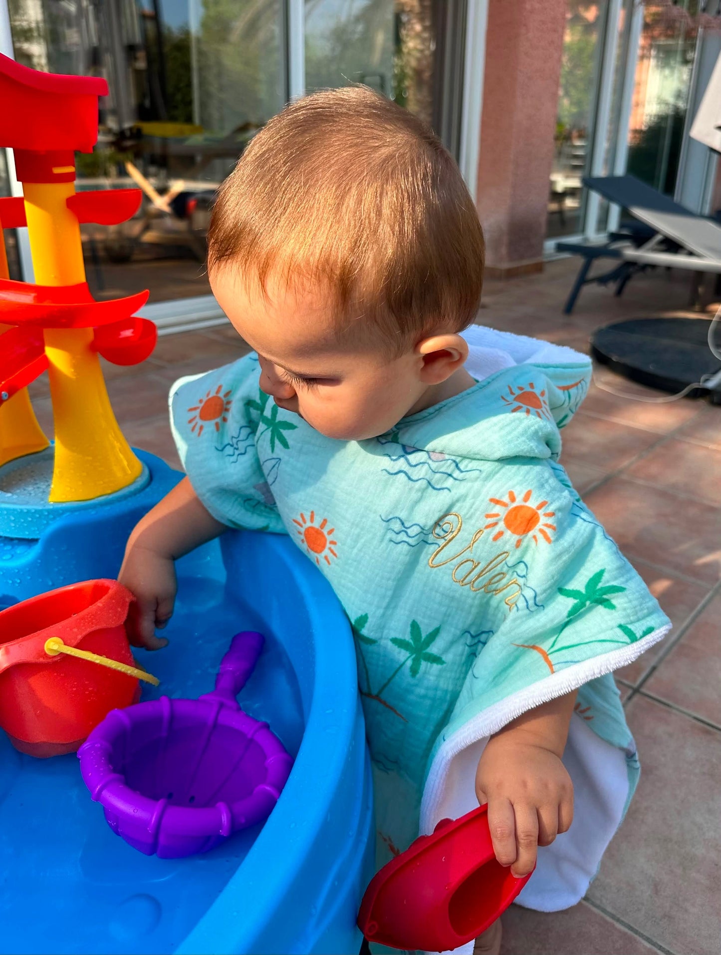 Poncho de plage et piscine pour bébé et enfant - Collection Valentin