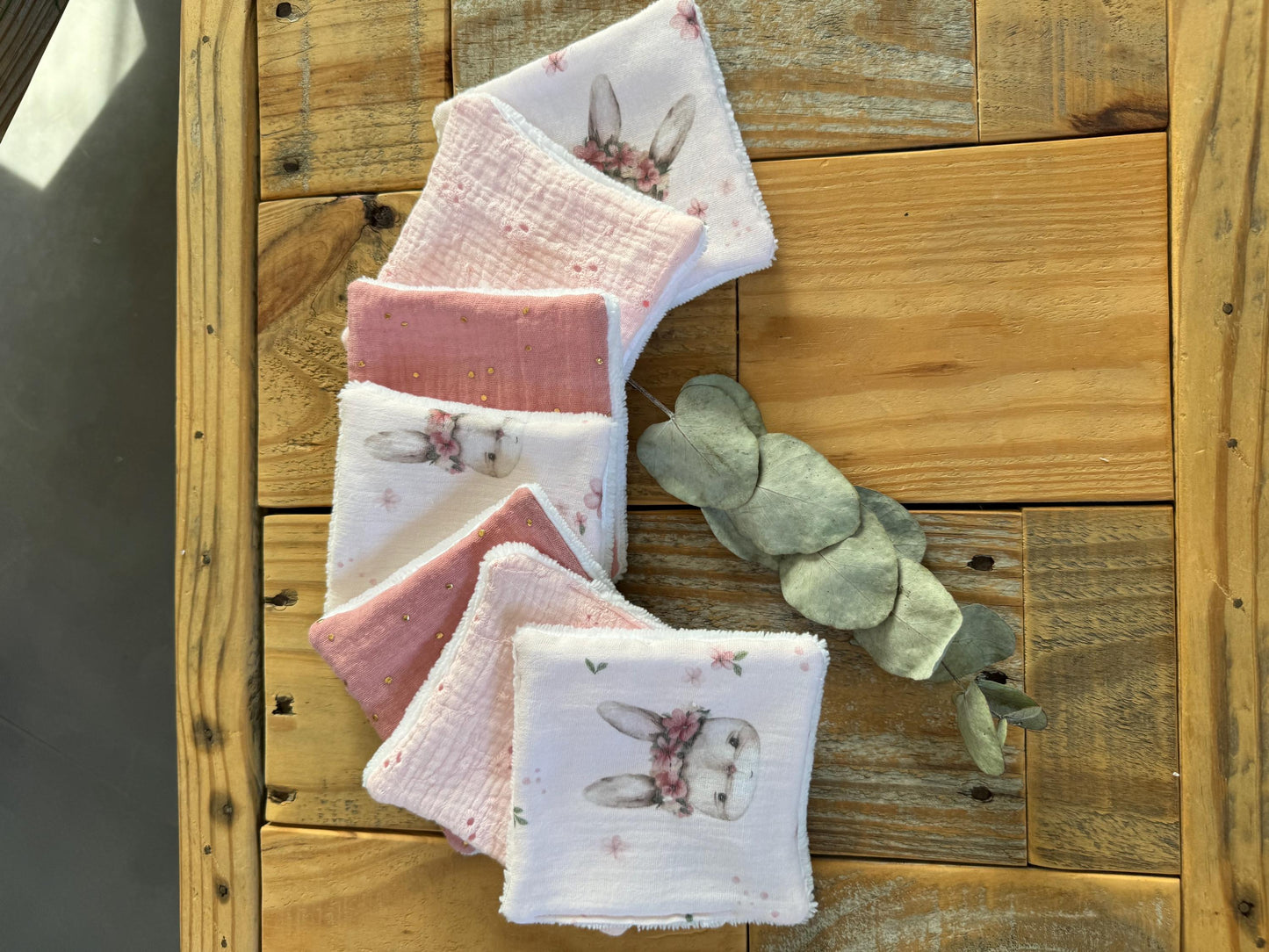 Lingettes lavables bébé – Collection Mélia