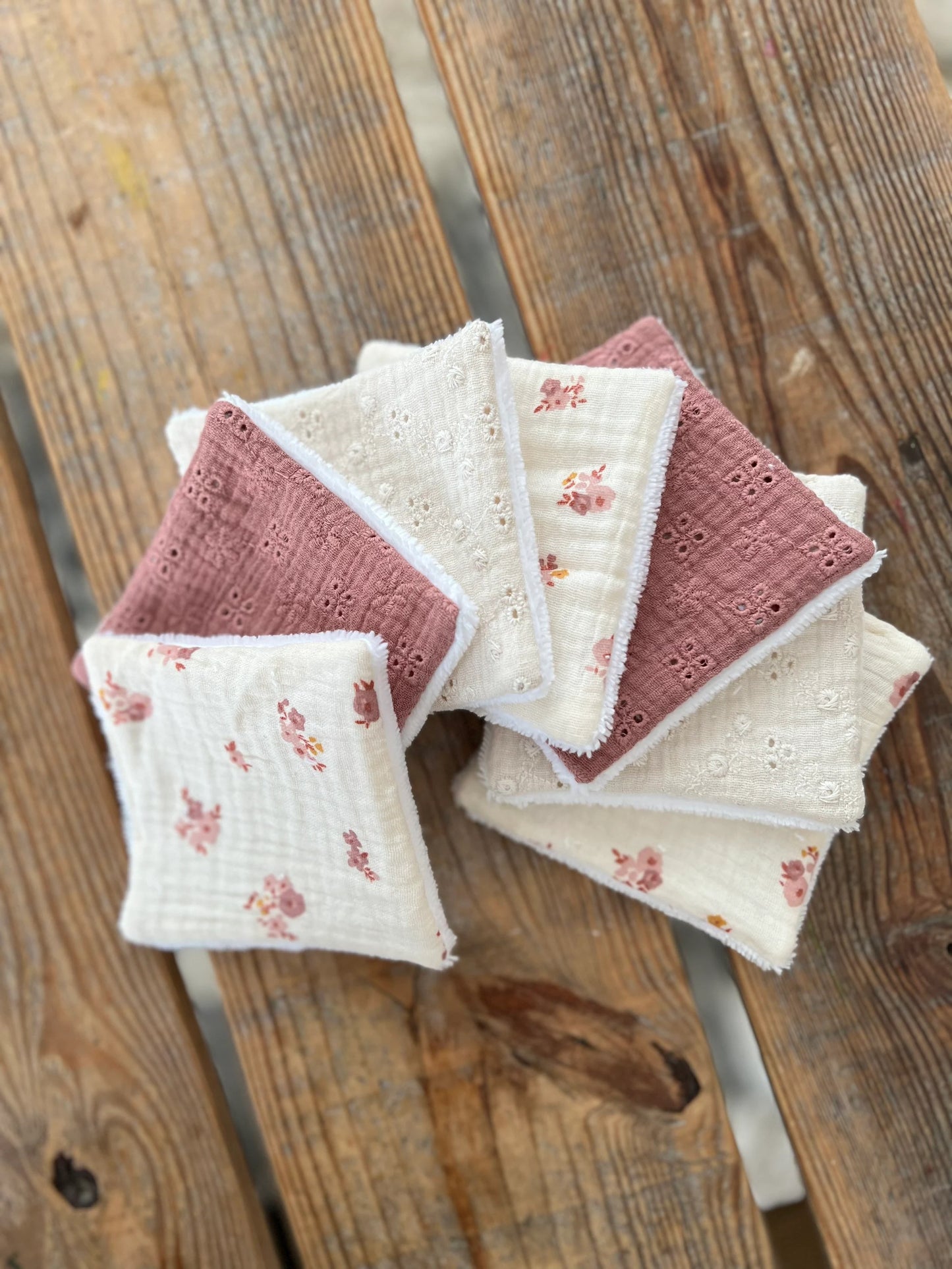 Lingettes lavables bébé – Collection Joséphine