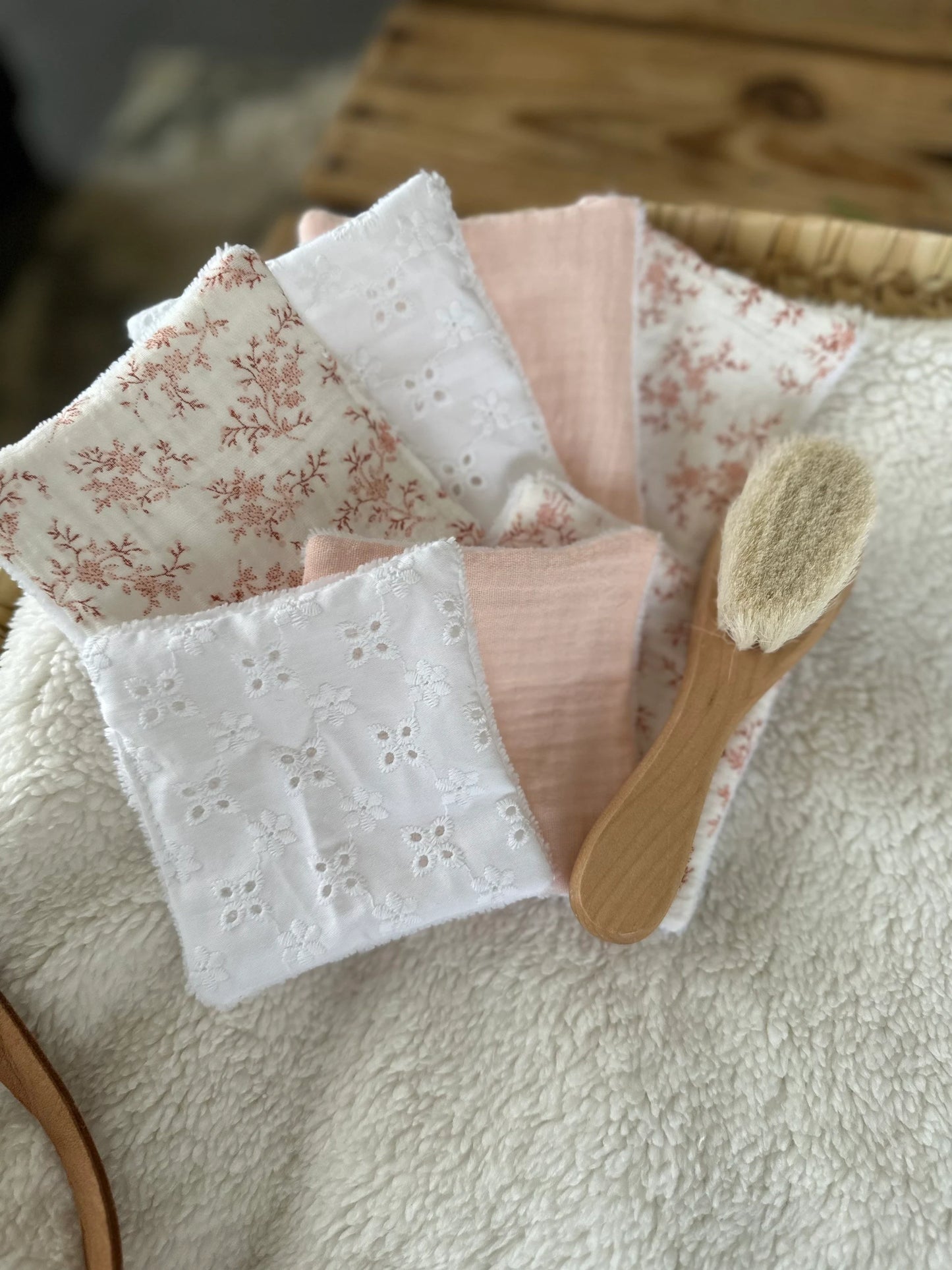 Lingettes lavables bébé – Collection Agathe