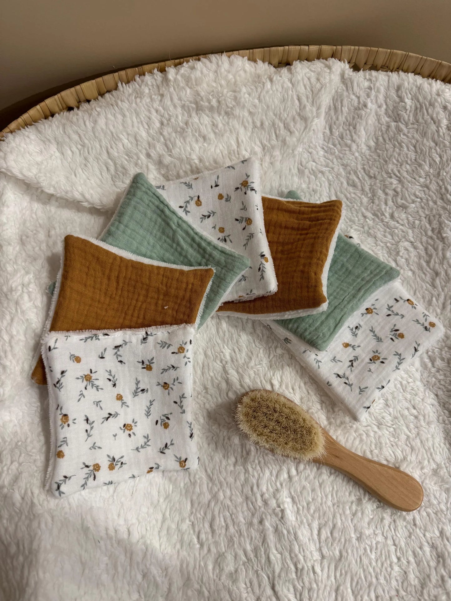 Lingettes lavables bébé – Collection Marceau