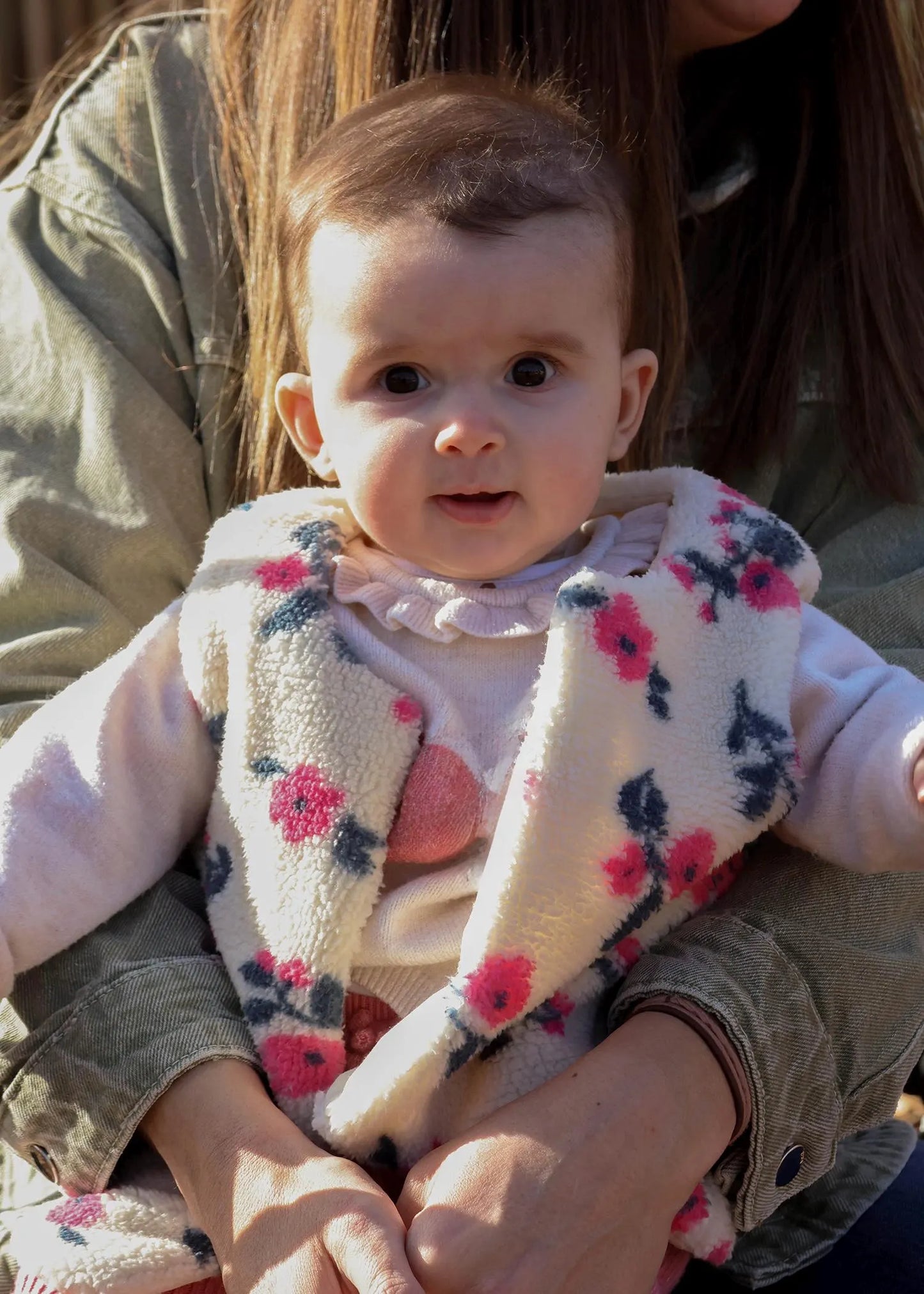 Gilet de berger bébé et enfant - Roses