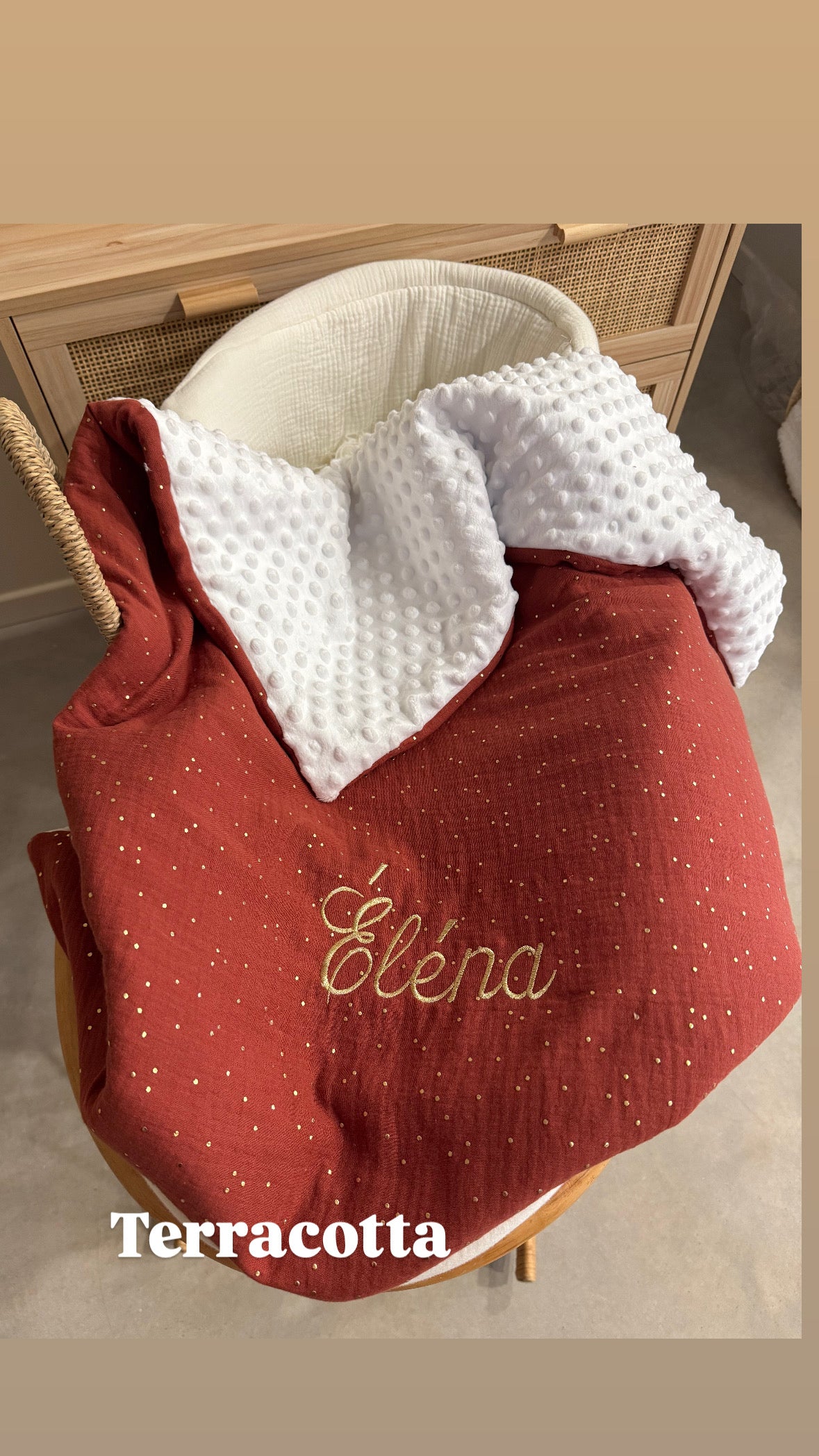Couverture de naissance personnalisée – Double gaze de coton
