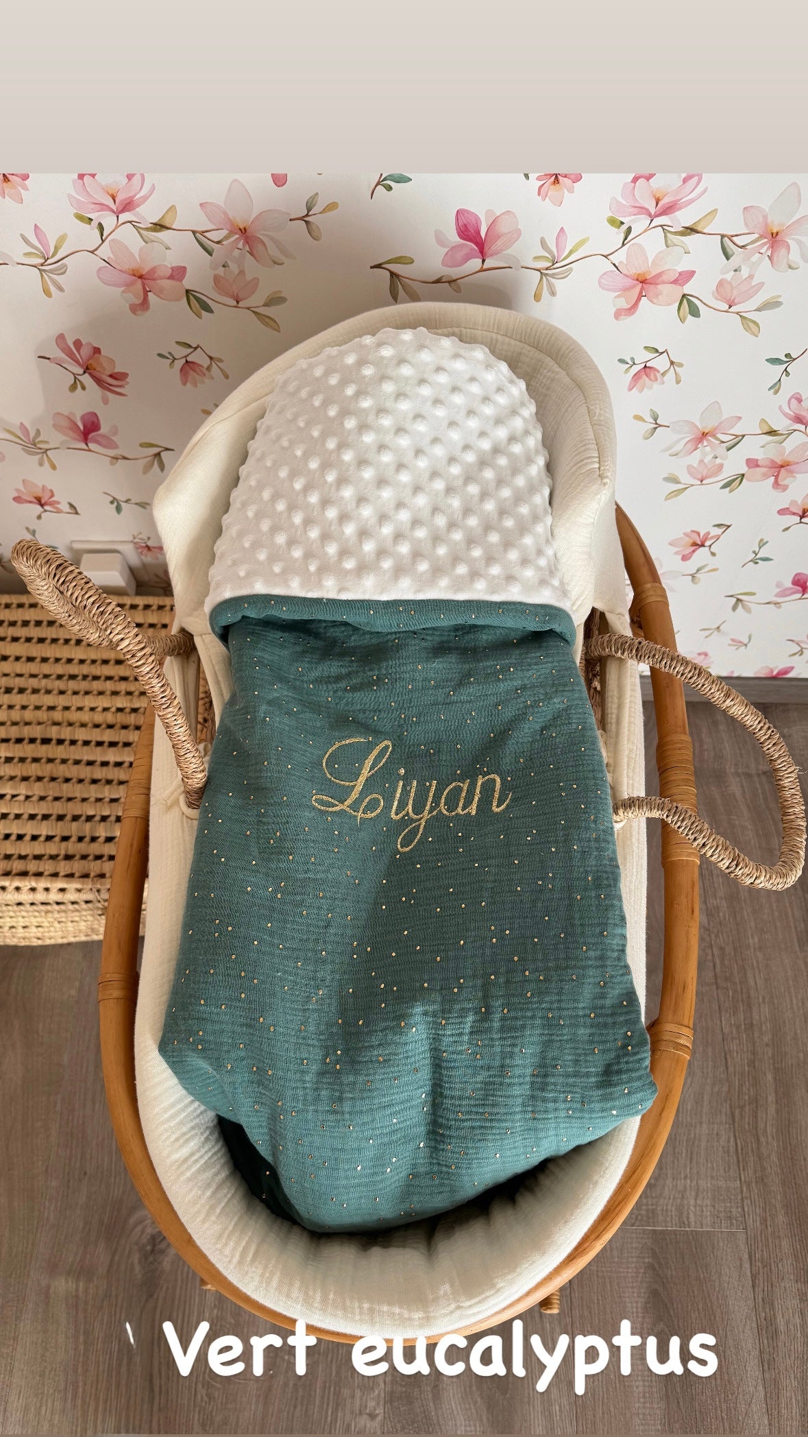Couverture de naissance personnalisée – Double gaze de coton
