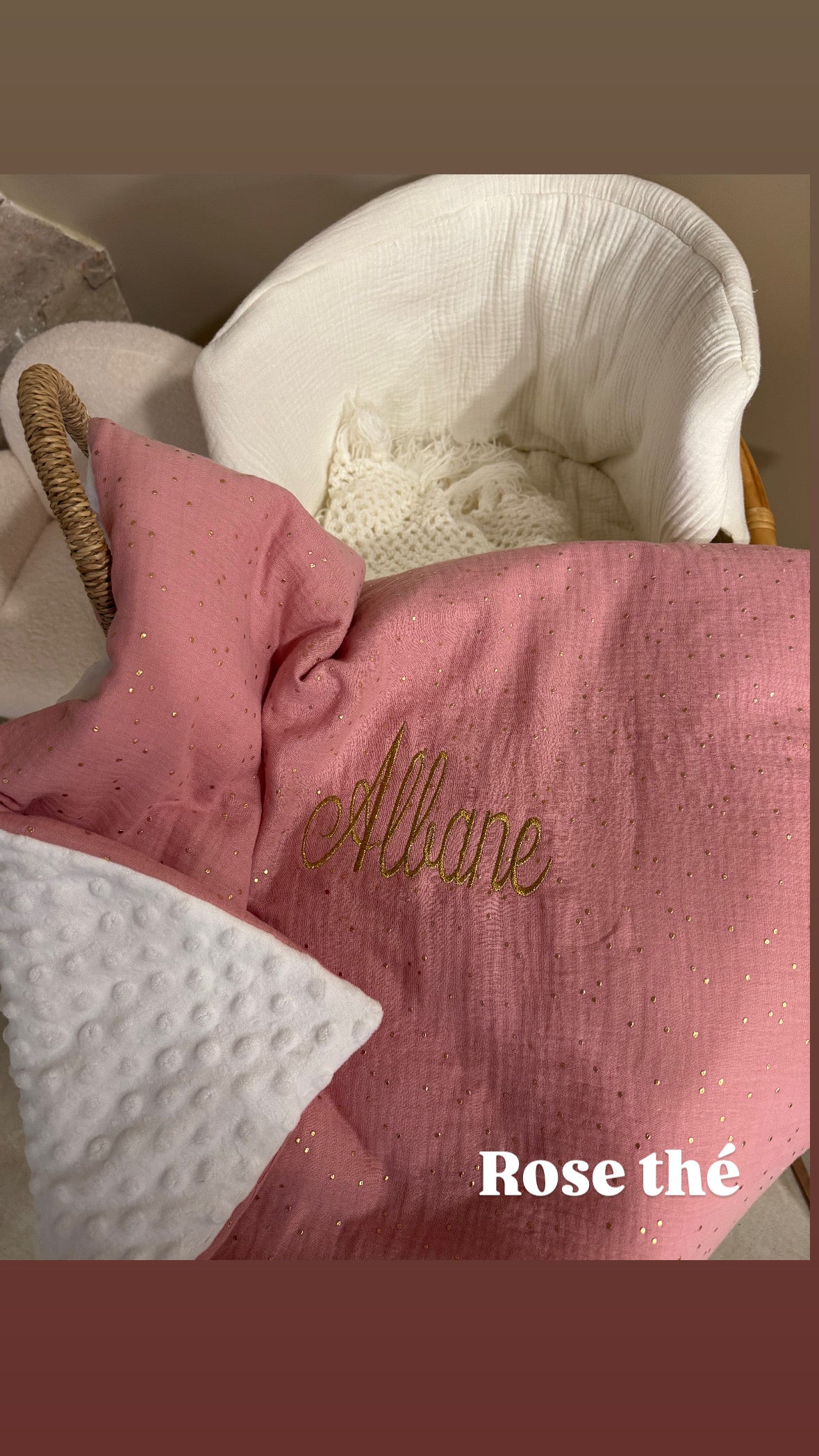 Couverture de naissance personnalisée – Double gaze de coton