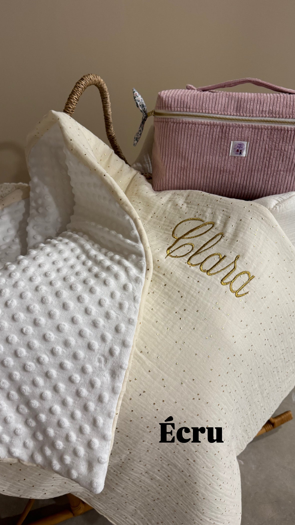 Couverture de naissance personnalisée – Double gaze de coton