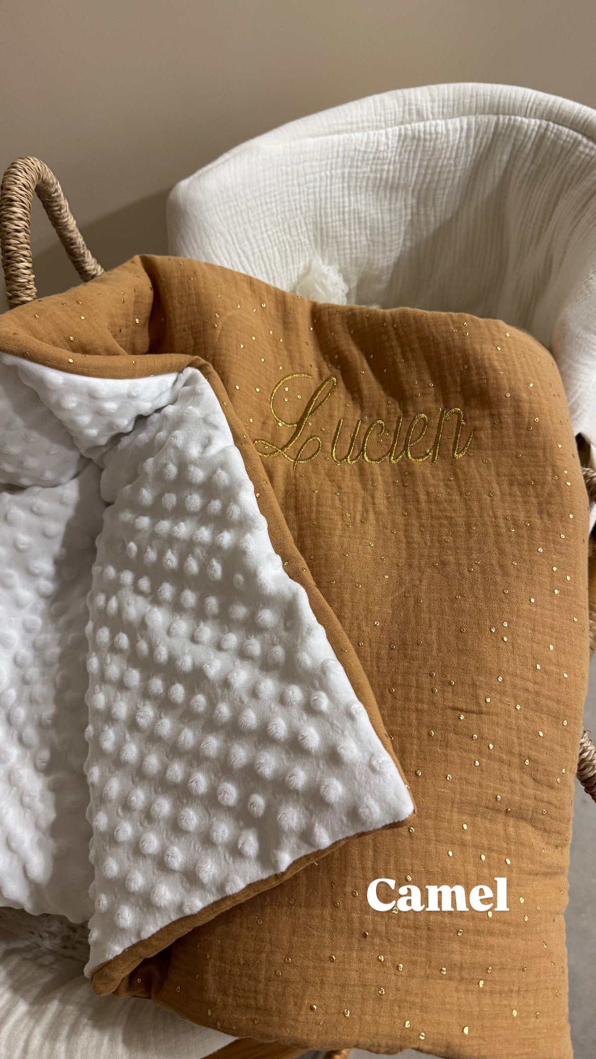 Couverture de naissance personnalisée – Double gaze de coton