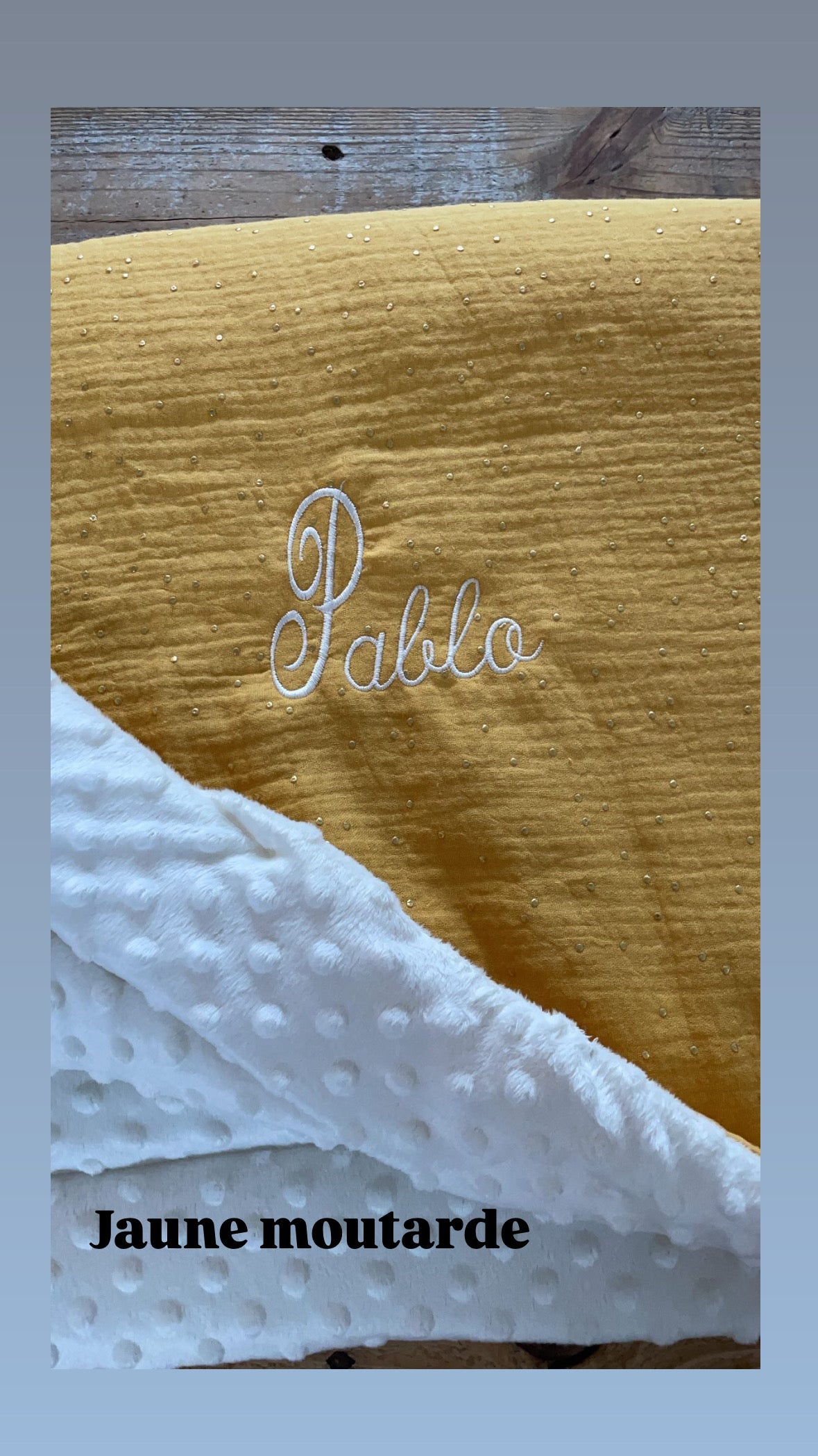 Couverture de naissance personnalisée – Double gaze de coton
