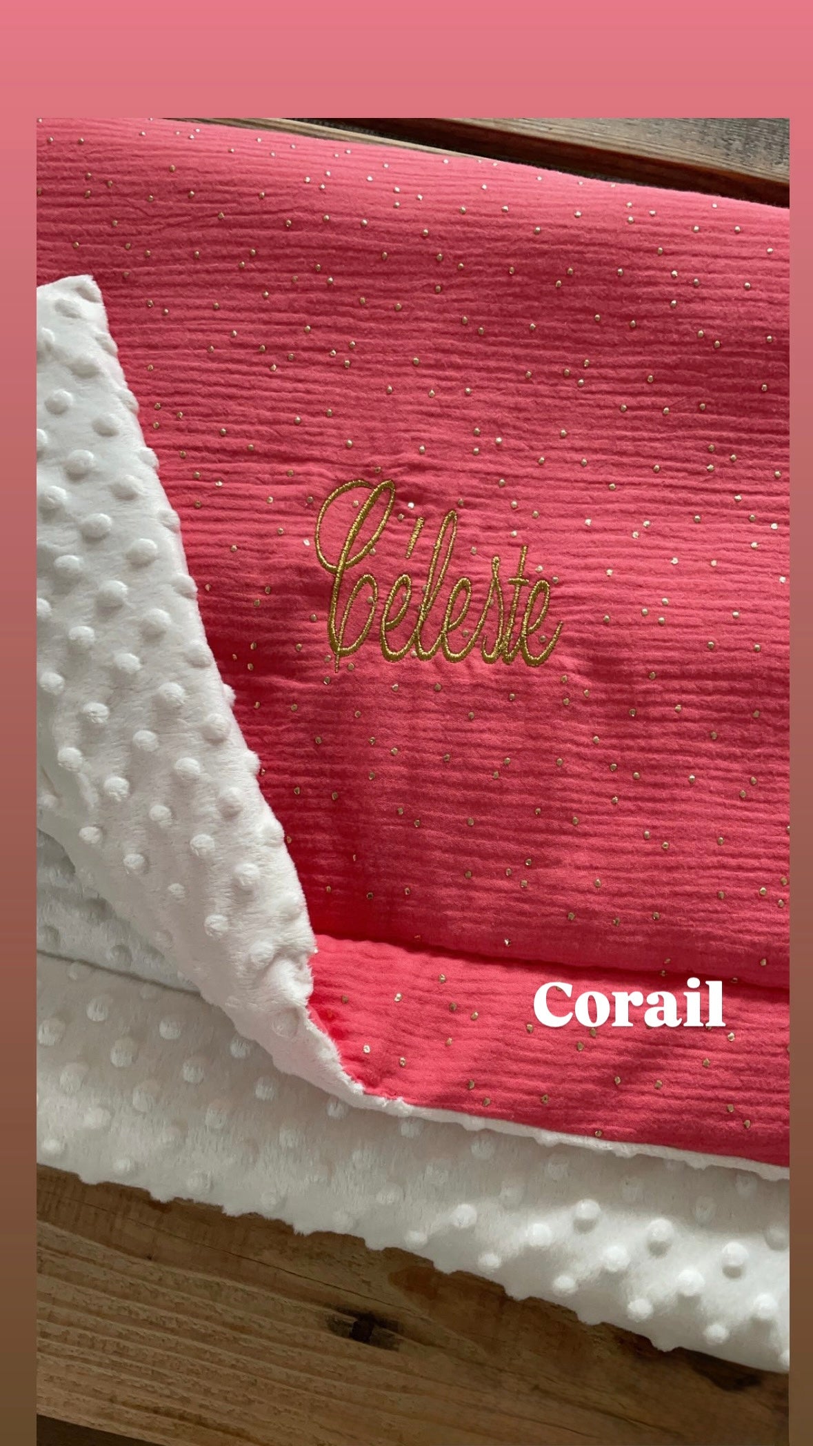 Couverture de naissance personnalisée – Double gaze de coton