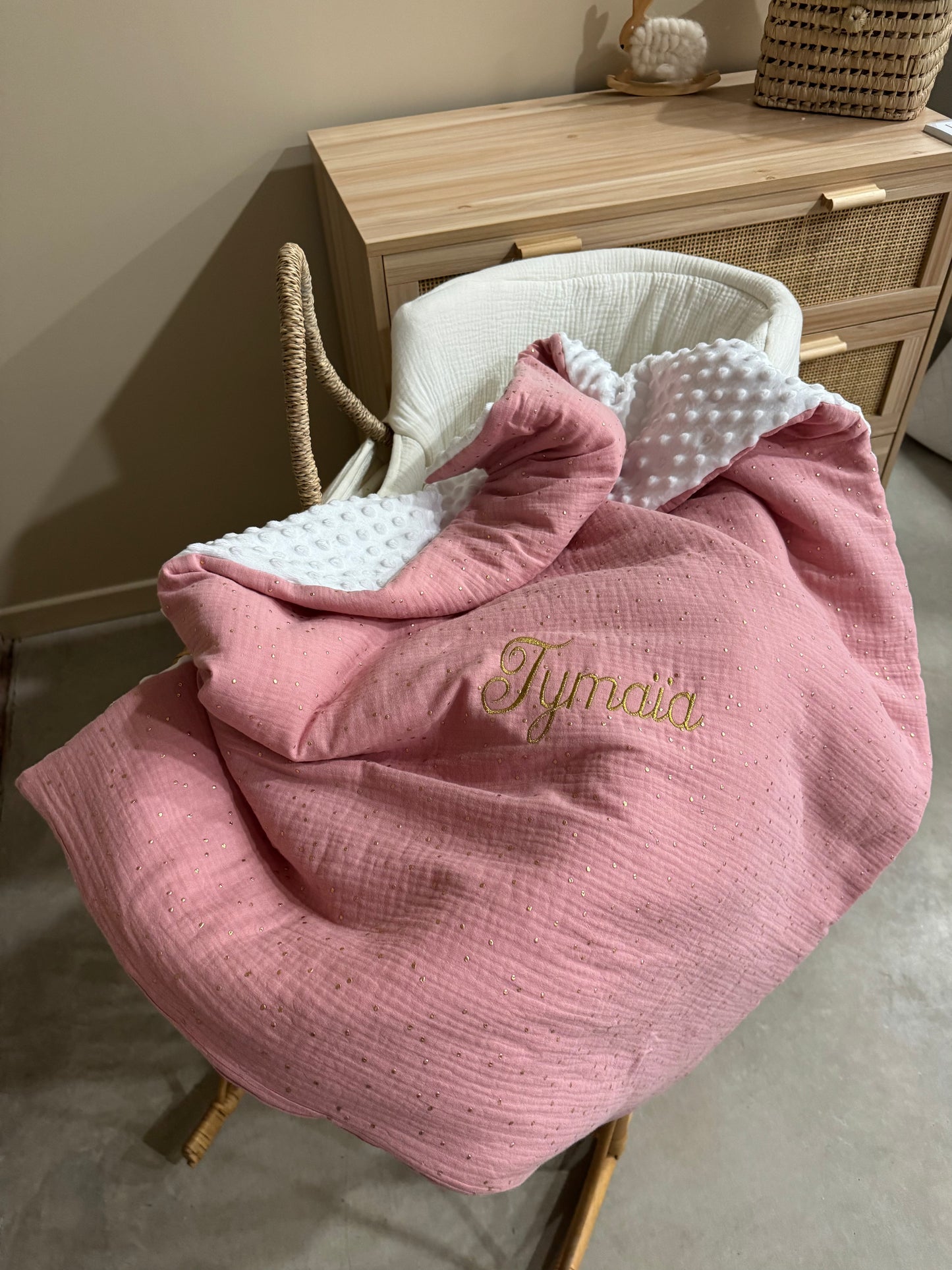 Couverture de naissance personnalisée – Double gaze de coton