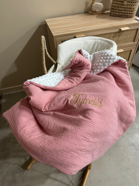 Couverture de naissance personnalisée – Double gaze de coton