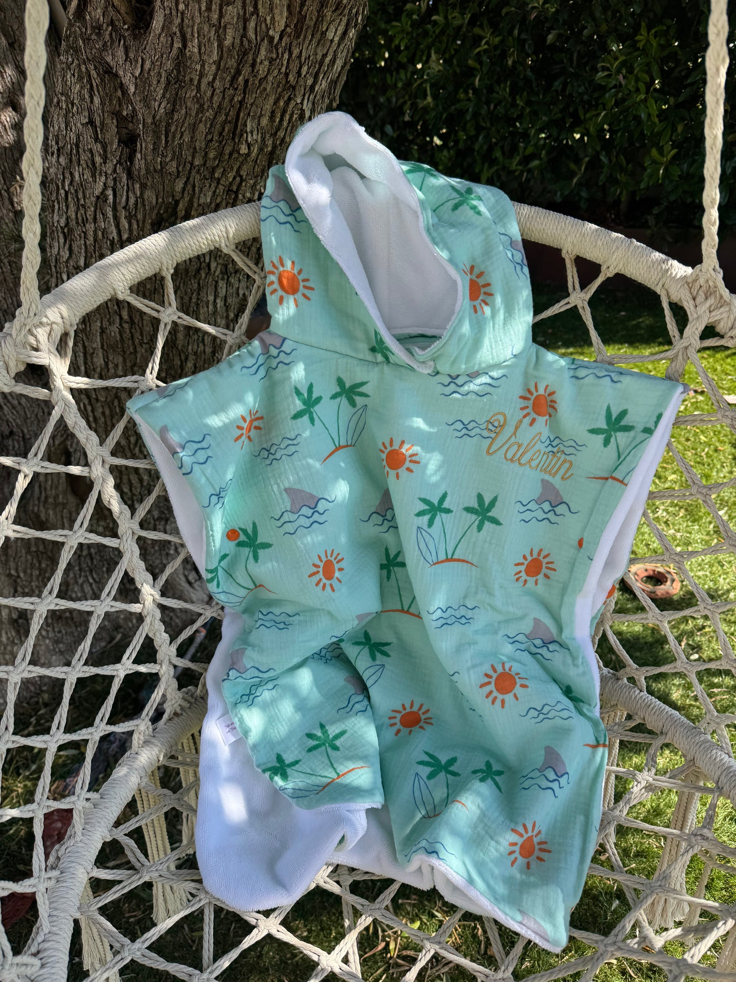 Poncho de plage et piscine pour bébé et enfant - Collection Valentin