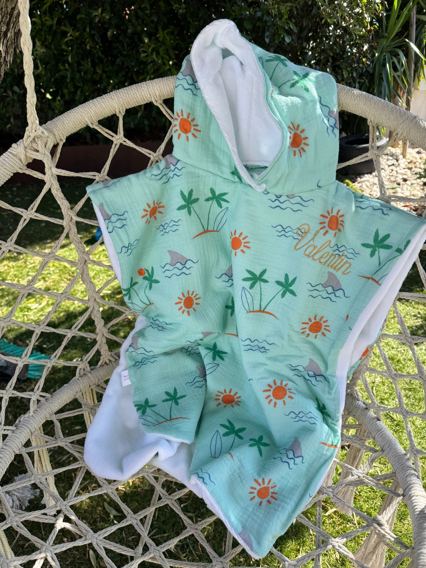 Poncho de plage et piscine pour bébé et enfant - Collection Valentin