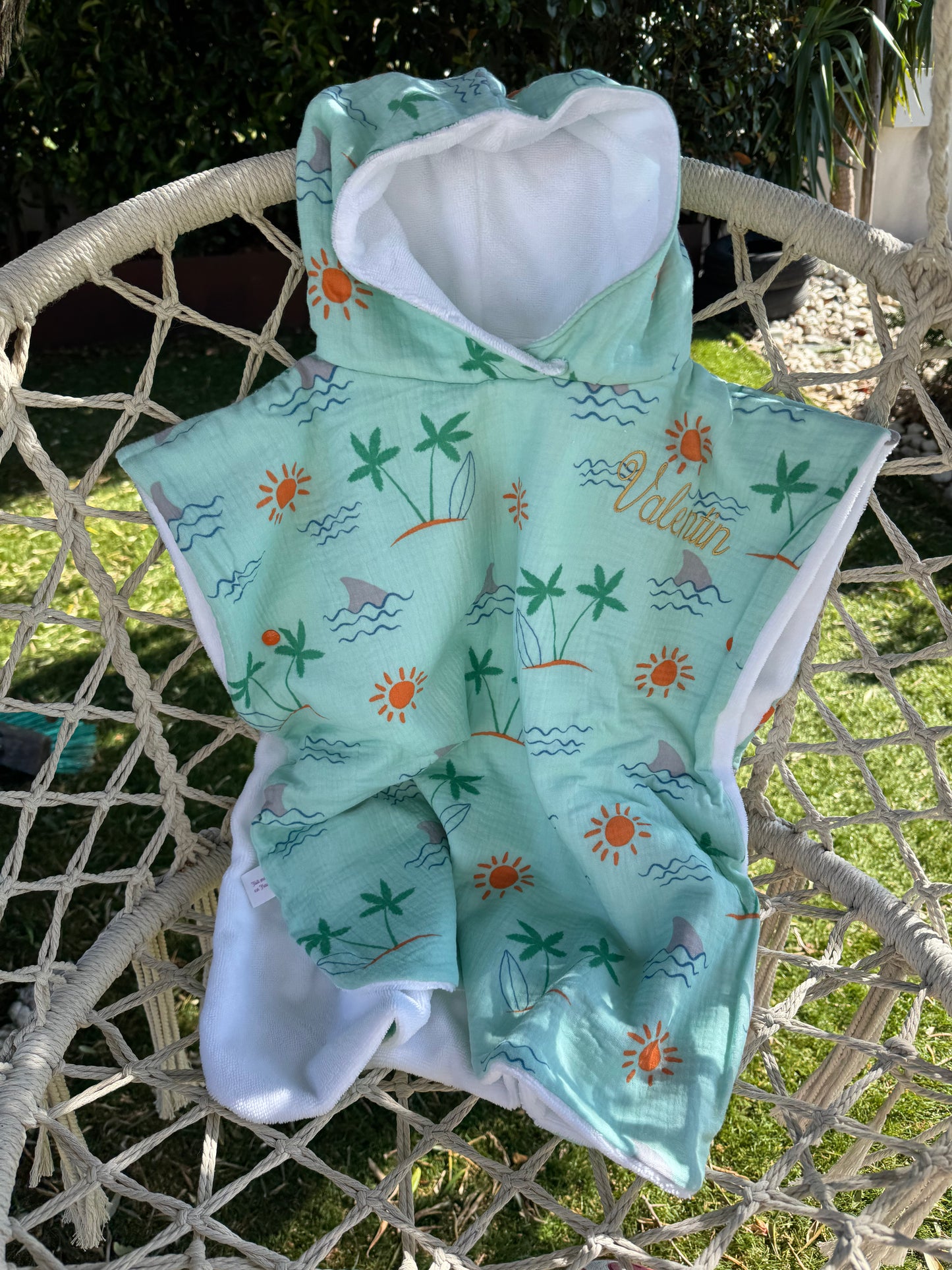 Poncho de plage et piscine pour bébé et enfant - Collection Valentin