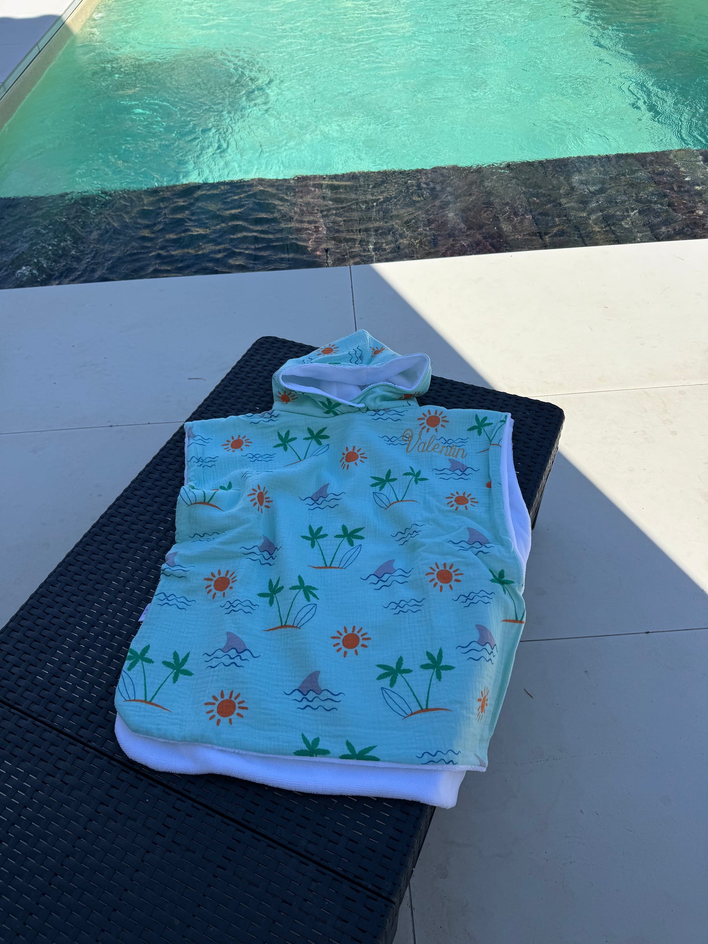 Poncho de plage et piscine pour bébé et enfant - Collection Valentin