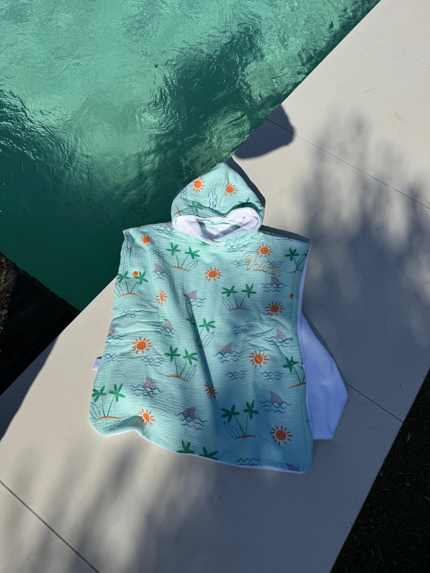 Poncho de plage et piscine pour bébé et enfant - Collection Valentin