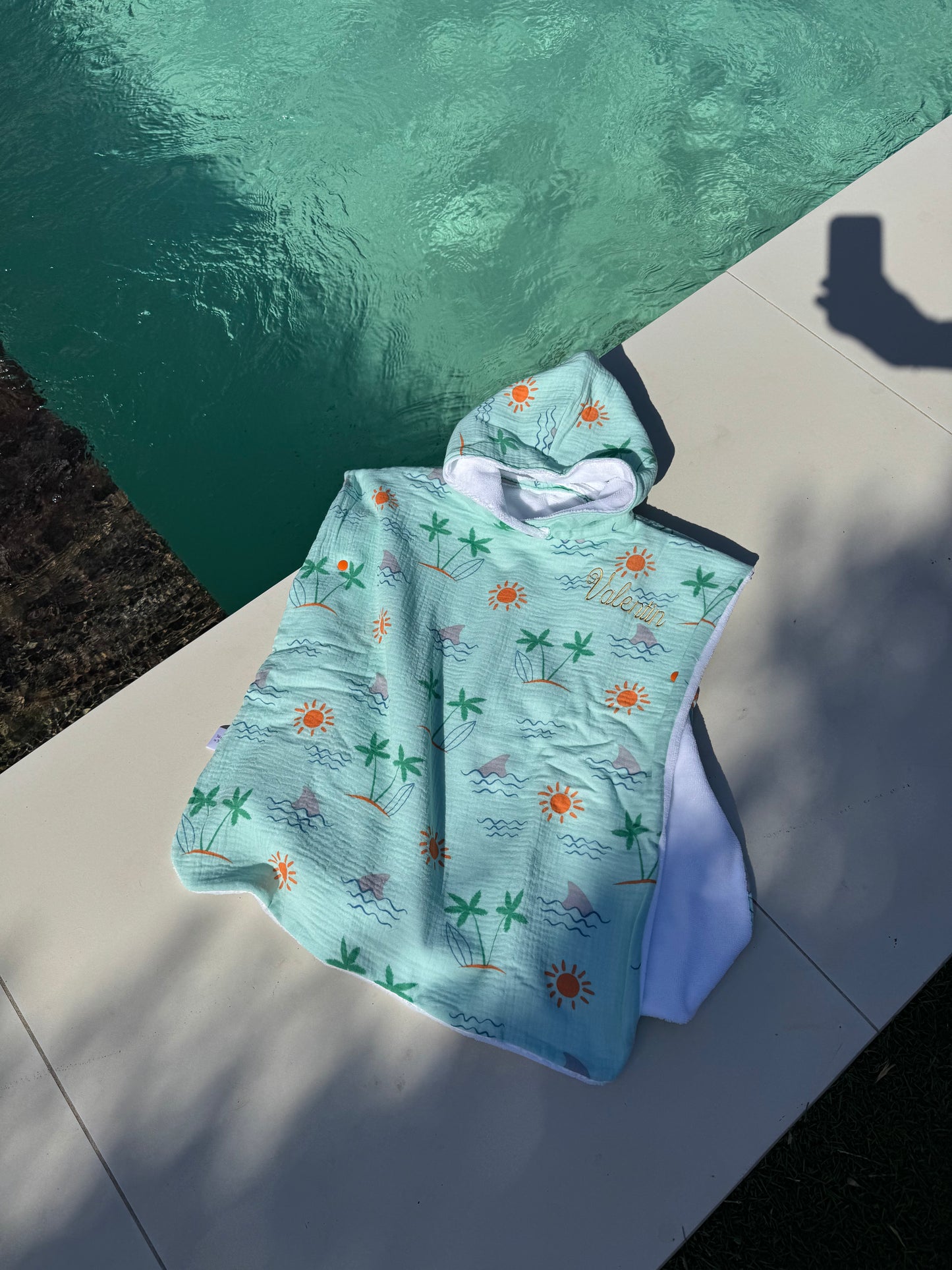 Poncho de plage et piscine pour bébé et enfant - Collection Valentin