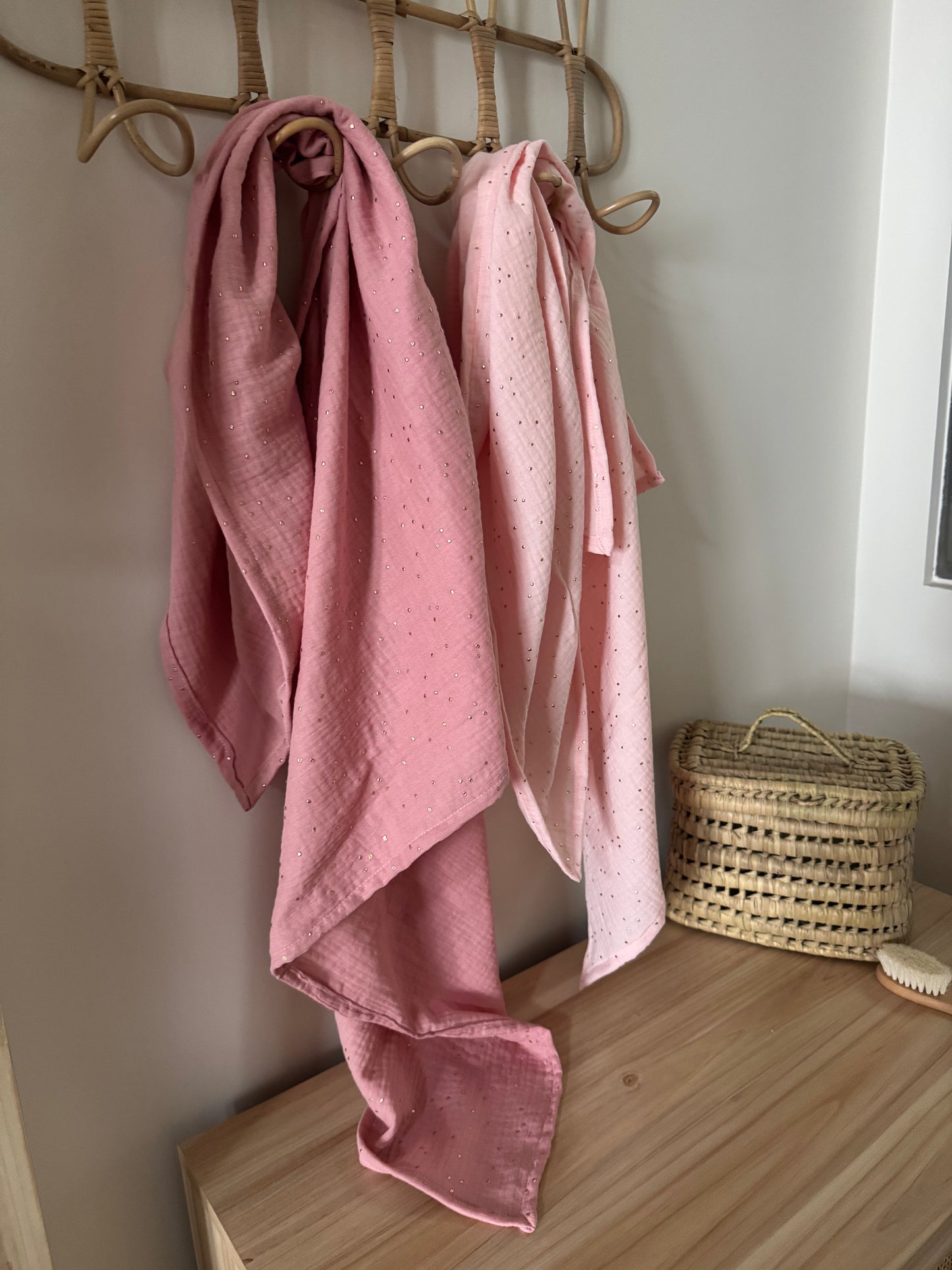 Maxi lange bébé personnalisé en double gaze de coton – 100x100 cm