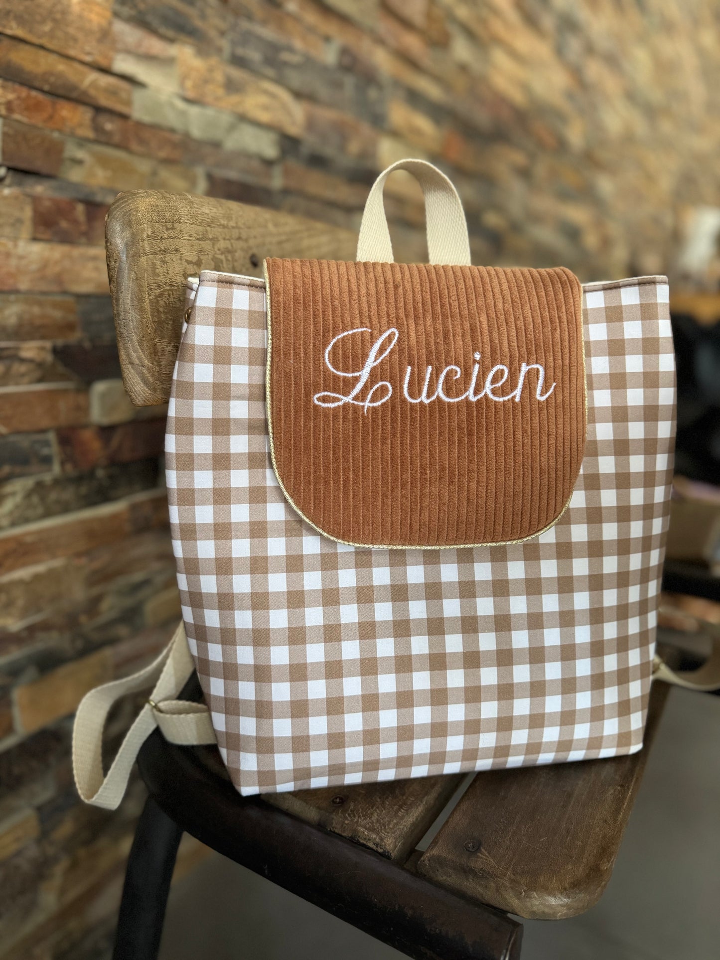 Sac à dos  personnalisé maternelle Collection Vichy