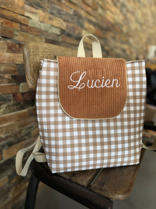Sac à dos  personnalisé maternelle Collection Vichy