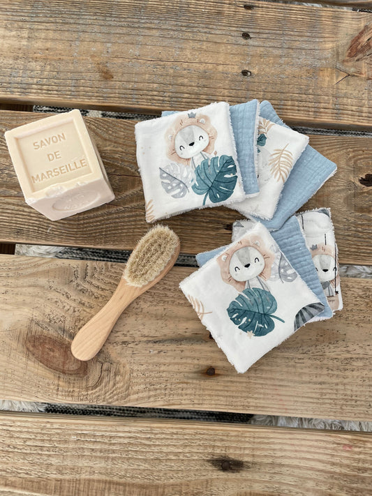 Lingettes lavables bébé – Collection Noé