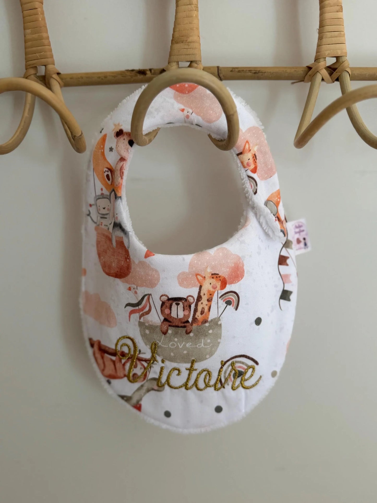 Bavoir bébé personnalisé – Collection Arche de Noé