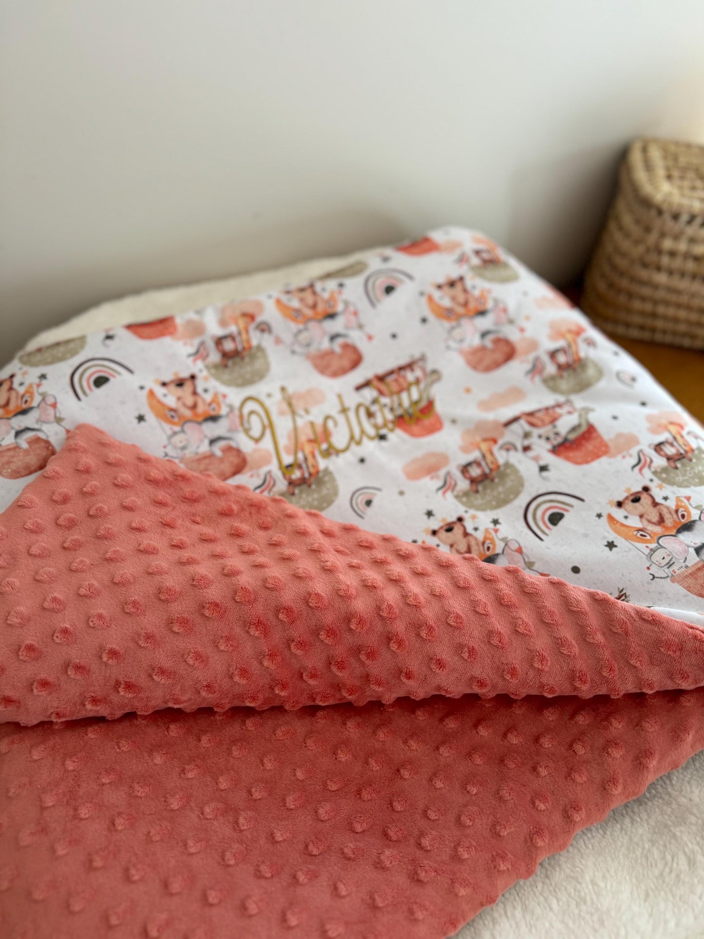 Couverture de naissance personnalisée – Collection Arche de Noé