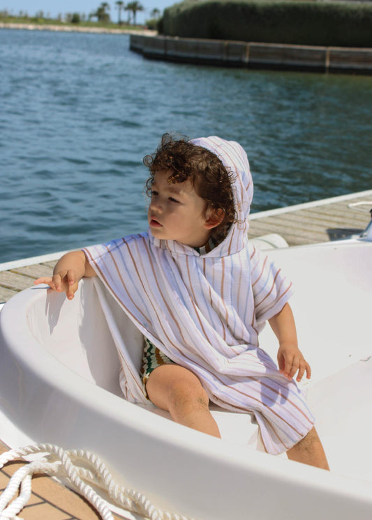 Poncho de plage et piscine pour bébé et enfant - Collection Rayures