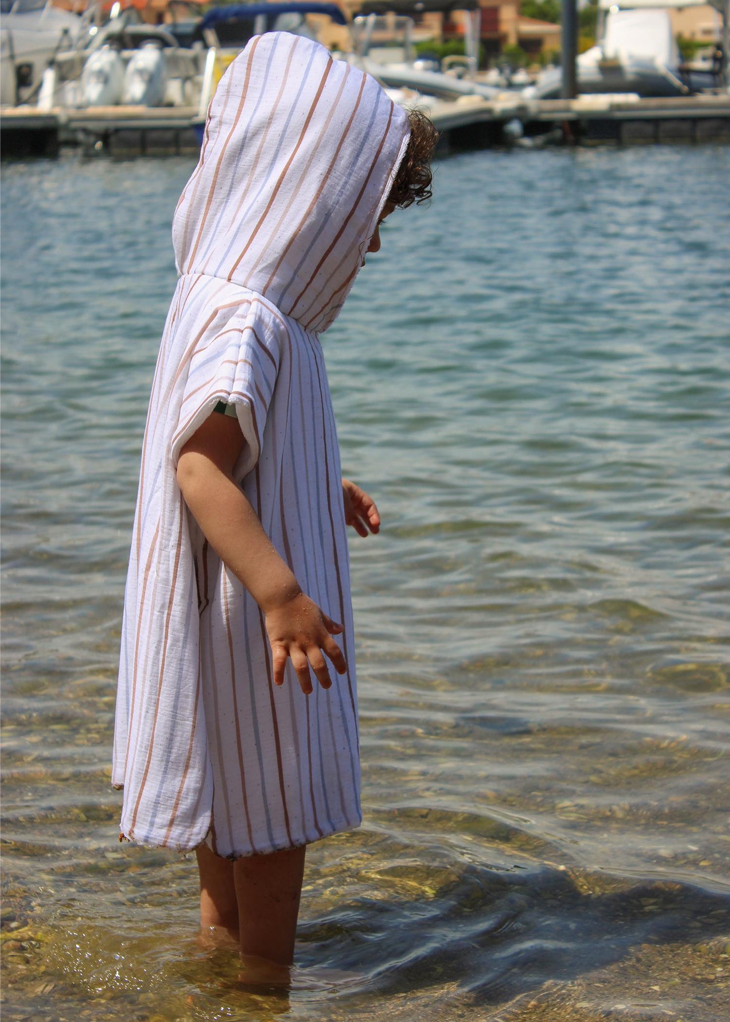 Poncho de plage et piscine pour bébé et enfant - Collection Rayures