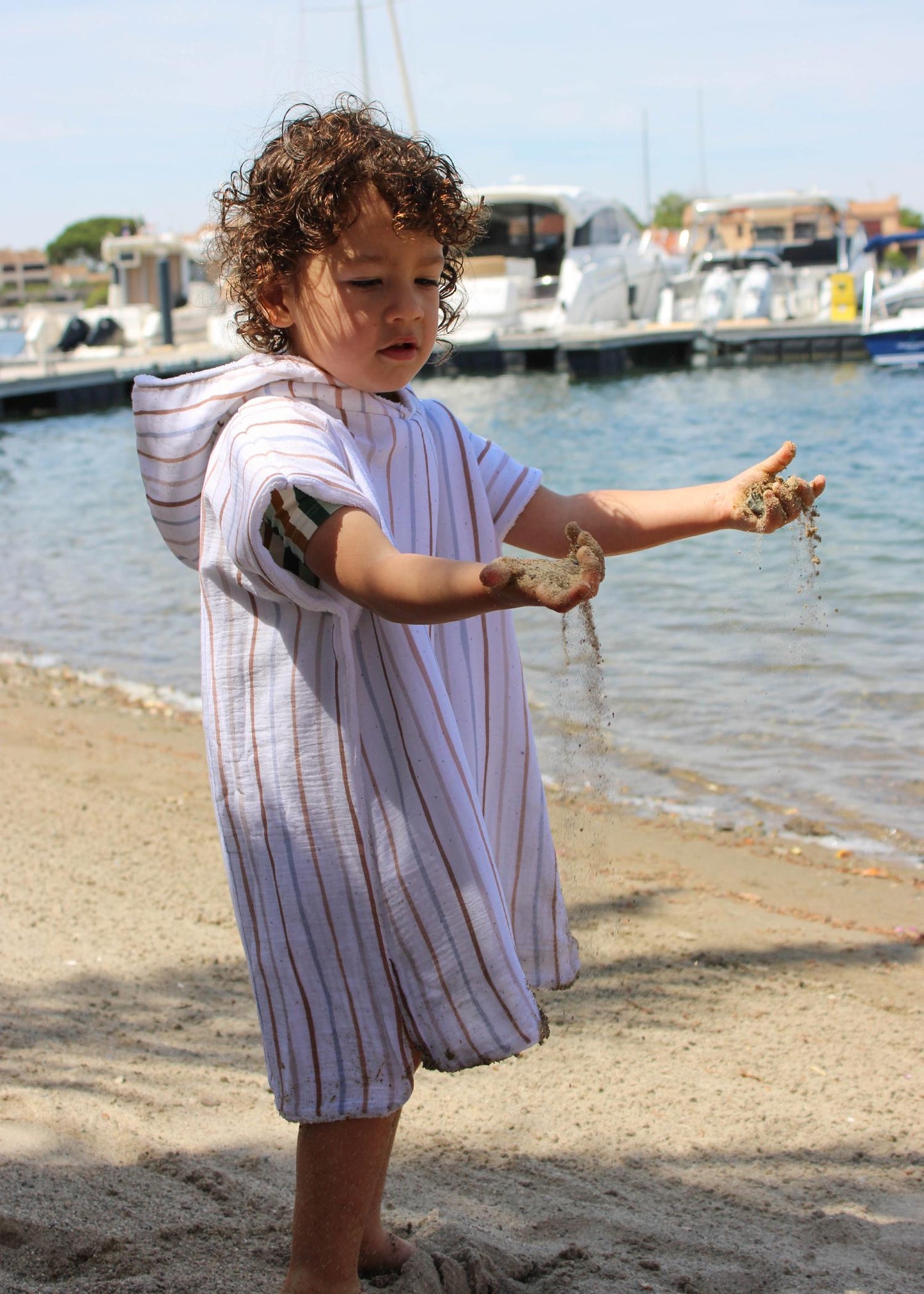 Poncho de plage et piscine pour bébé et enfant - Collection Rayures