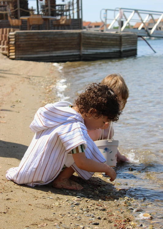 Poncho de plage et piscine pour bébé et enfant - Collection Rayures