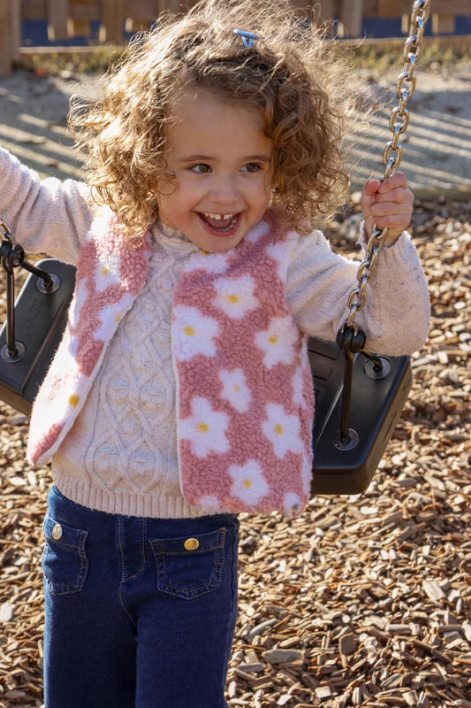 Gilet de berger bébé et enfant - Marguerites