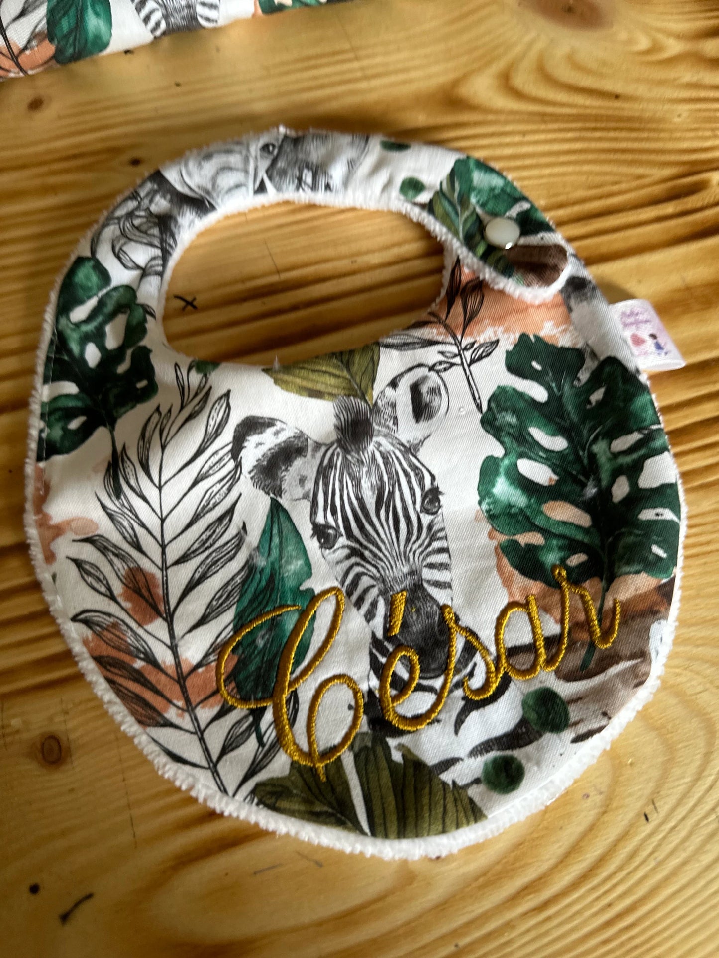 Bavoir bébé personnalisé – Collection Savane