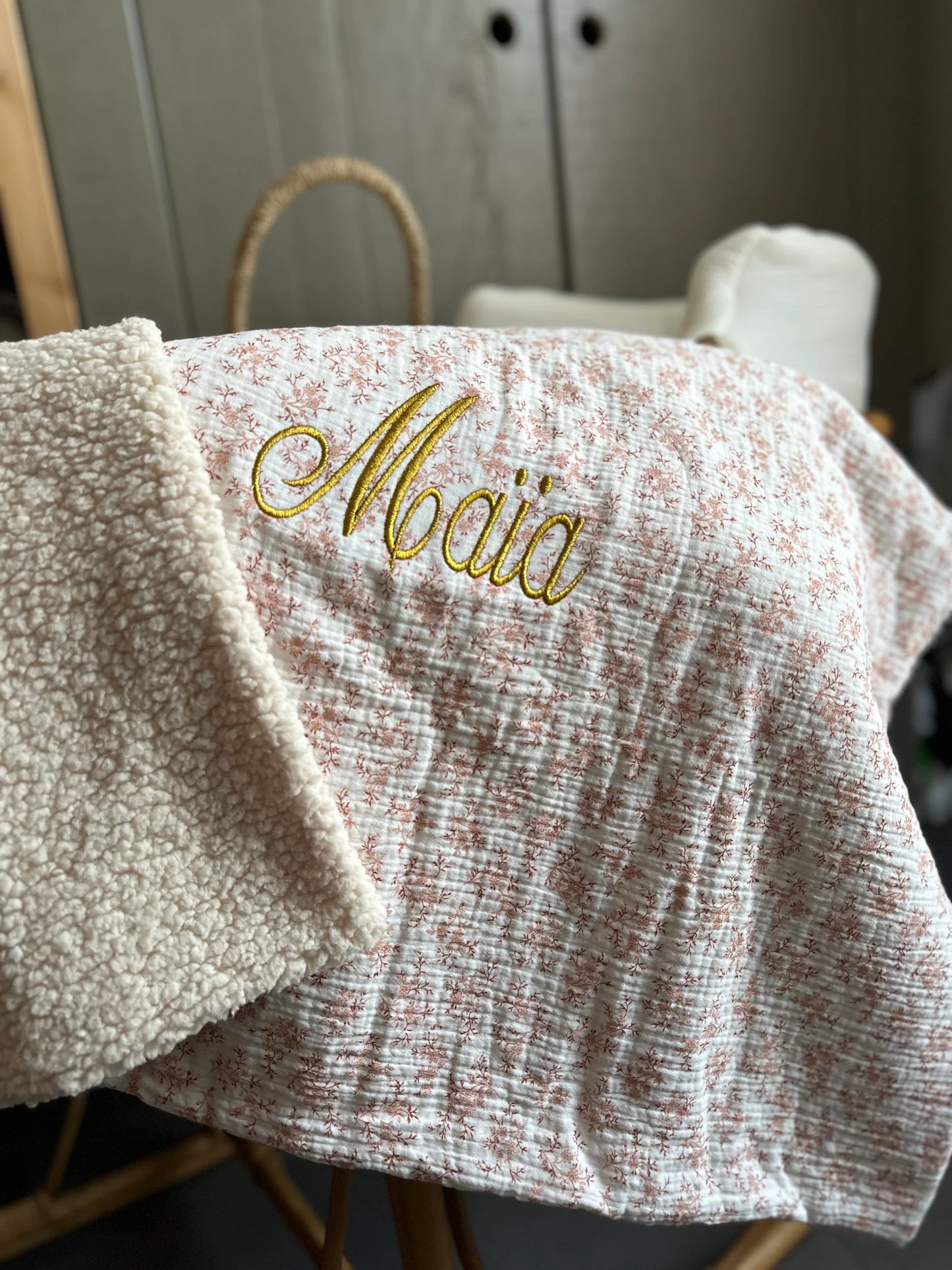 Couverture de naissance personnalisée – Collection Agathe