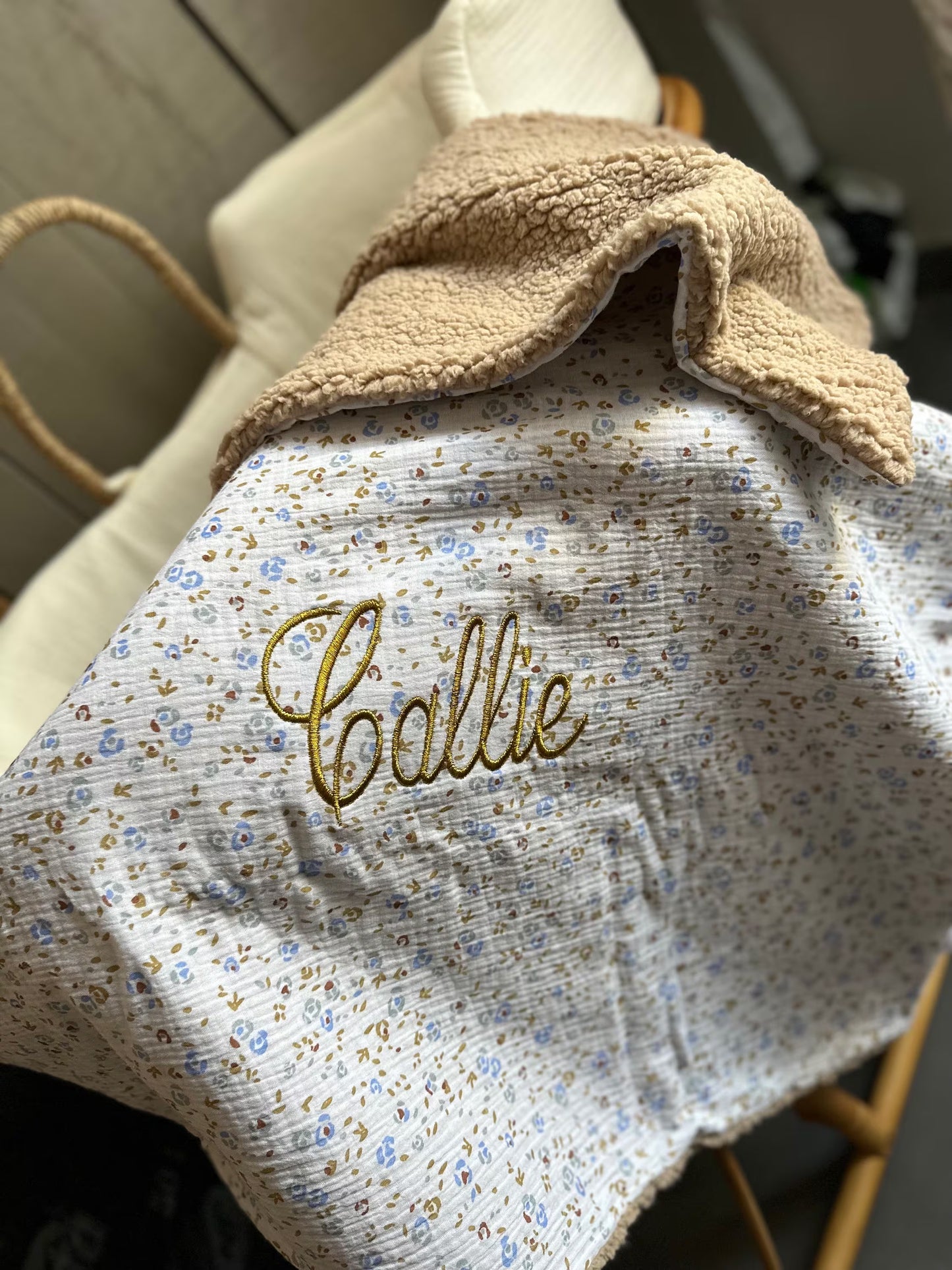 Couverture de naissance personnalisée – Collection Garance