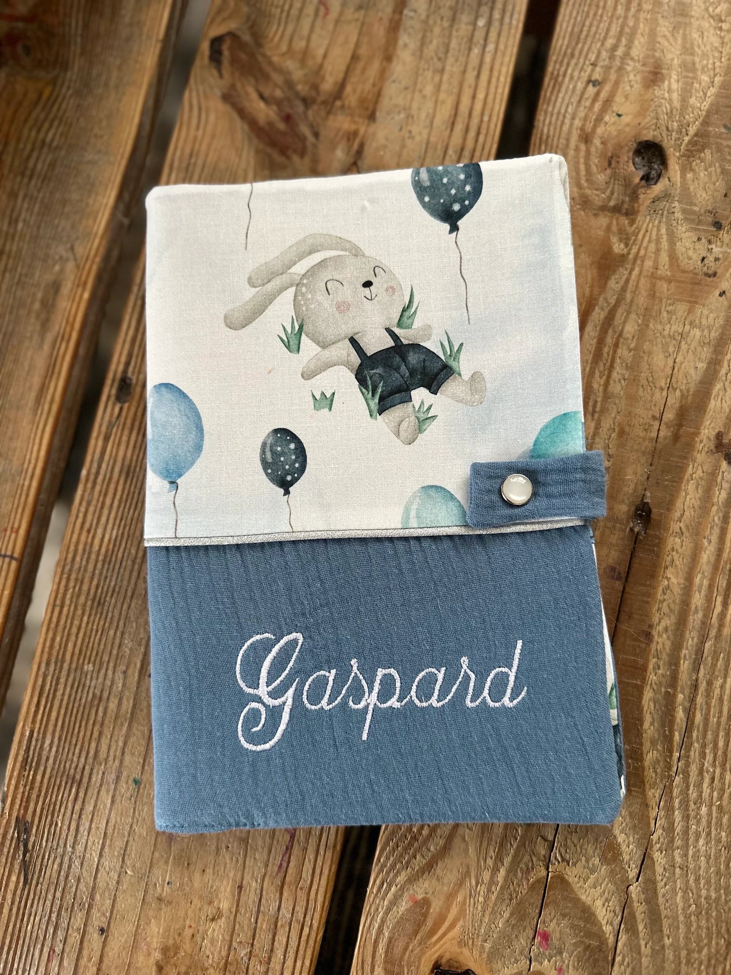 Protège carnet de santé - Collection Lapin bleu