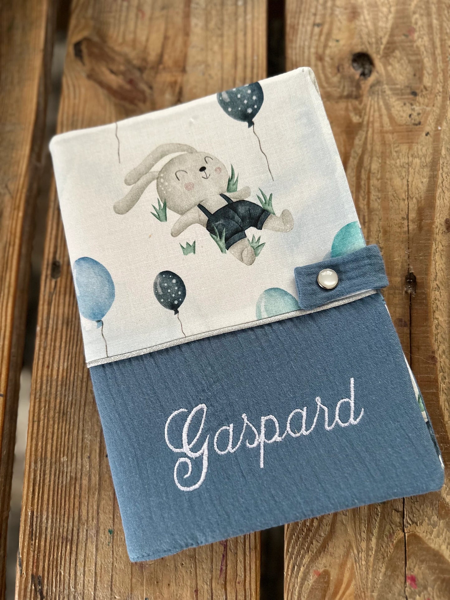 Protège carnet de santé - Collection Lapin bleu