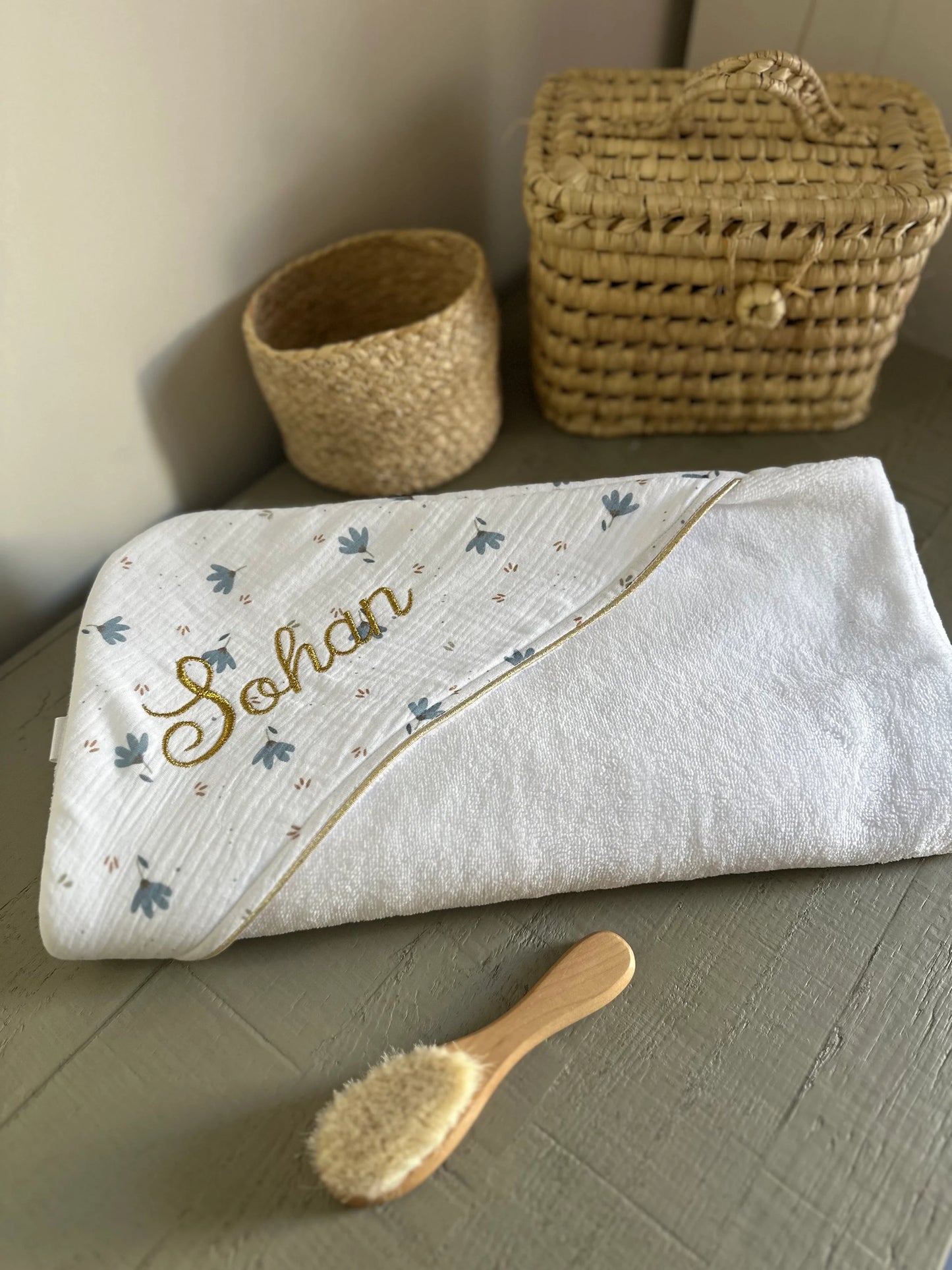 Cape de bain personnalisée bébé – Collection Malo