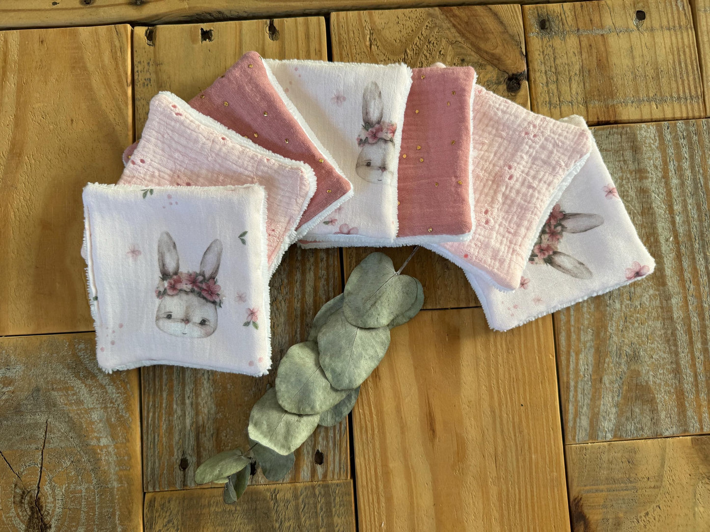 Lingettes lavables bébé – Collection Mélia