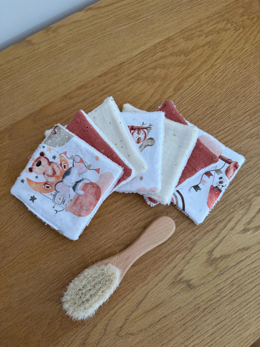 Lingettes lavables bébé – Collection Arche de Noé