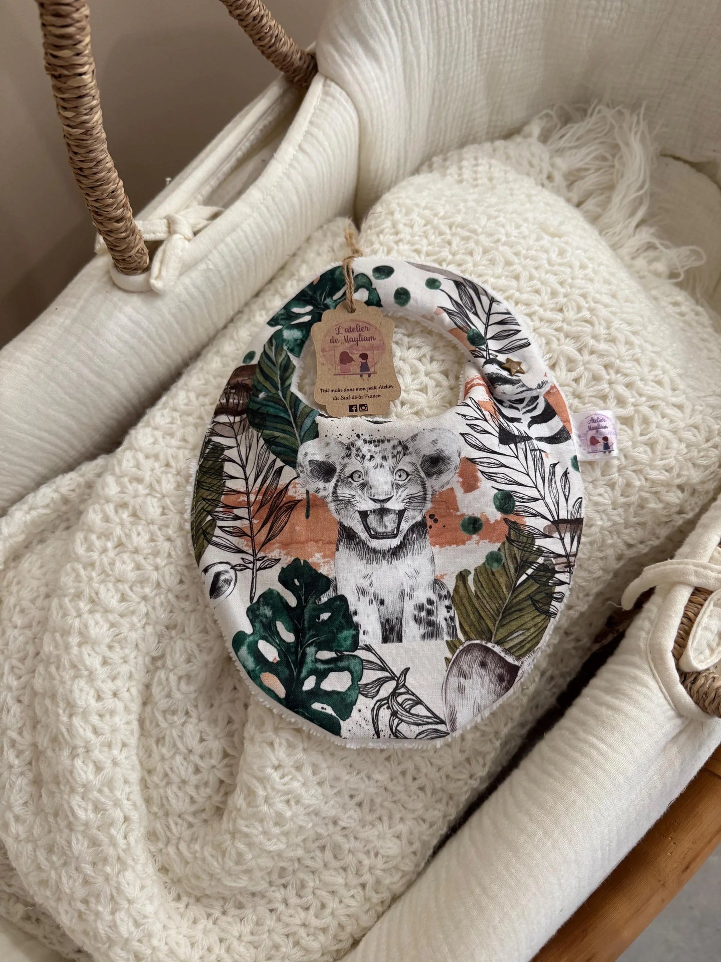 Bavoir bébé personnalisé – Collection Savane