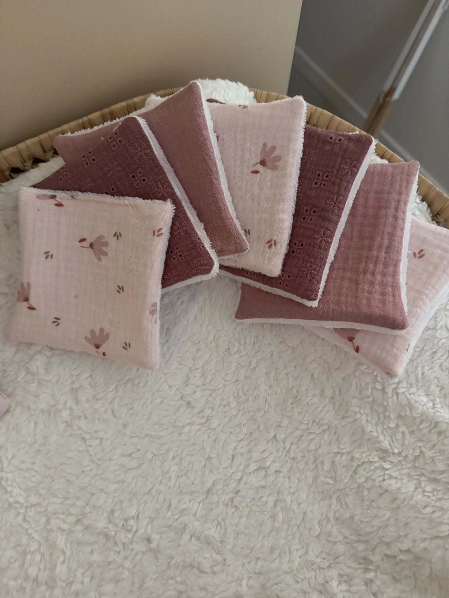 Lingettes lavables bébé – Collection Gabrielle