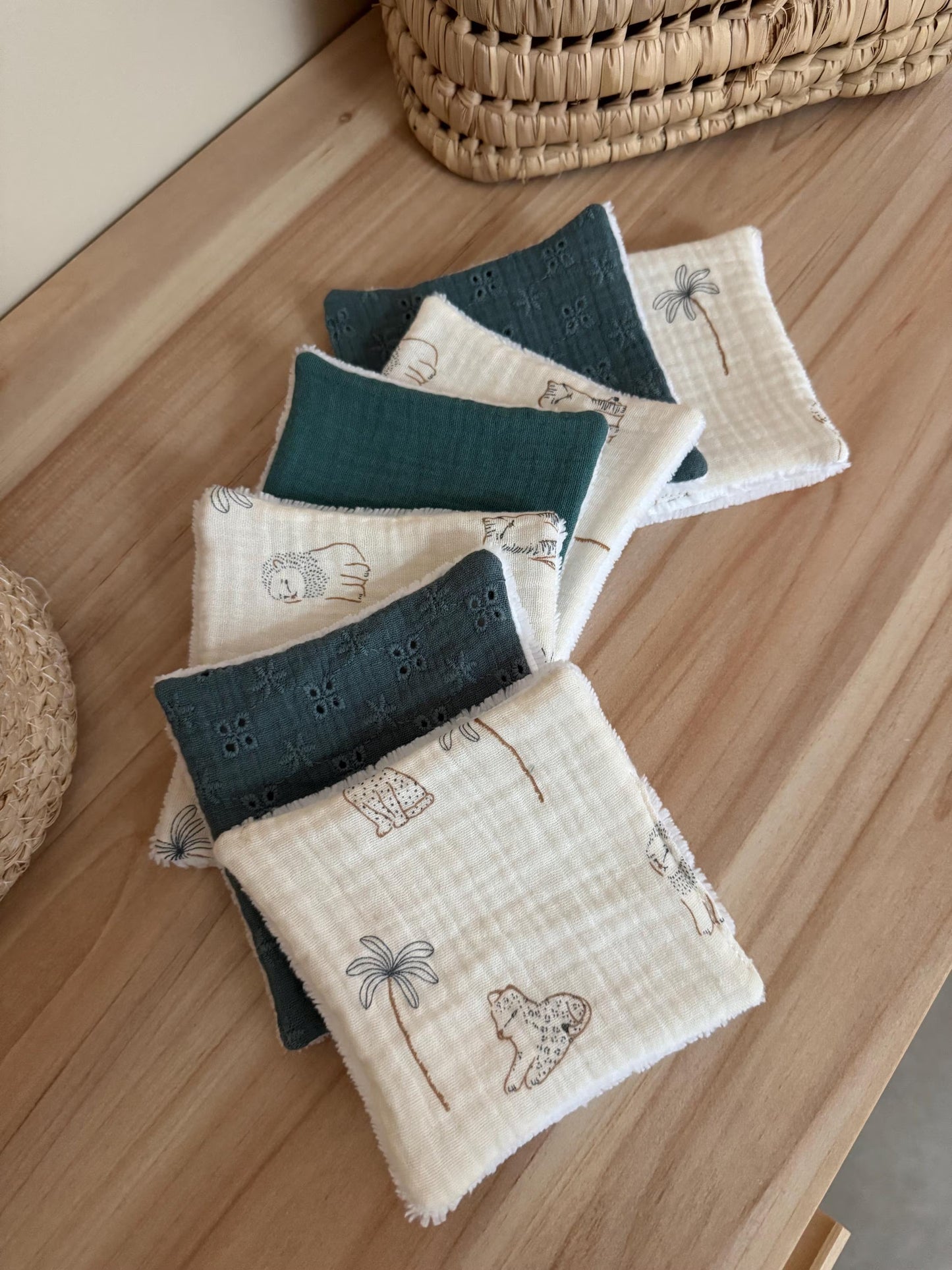 Lingettes lavables bébé – Collection Oscar