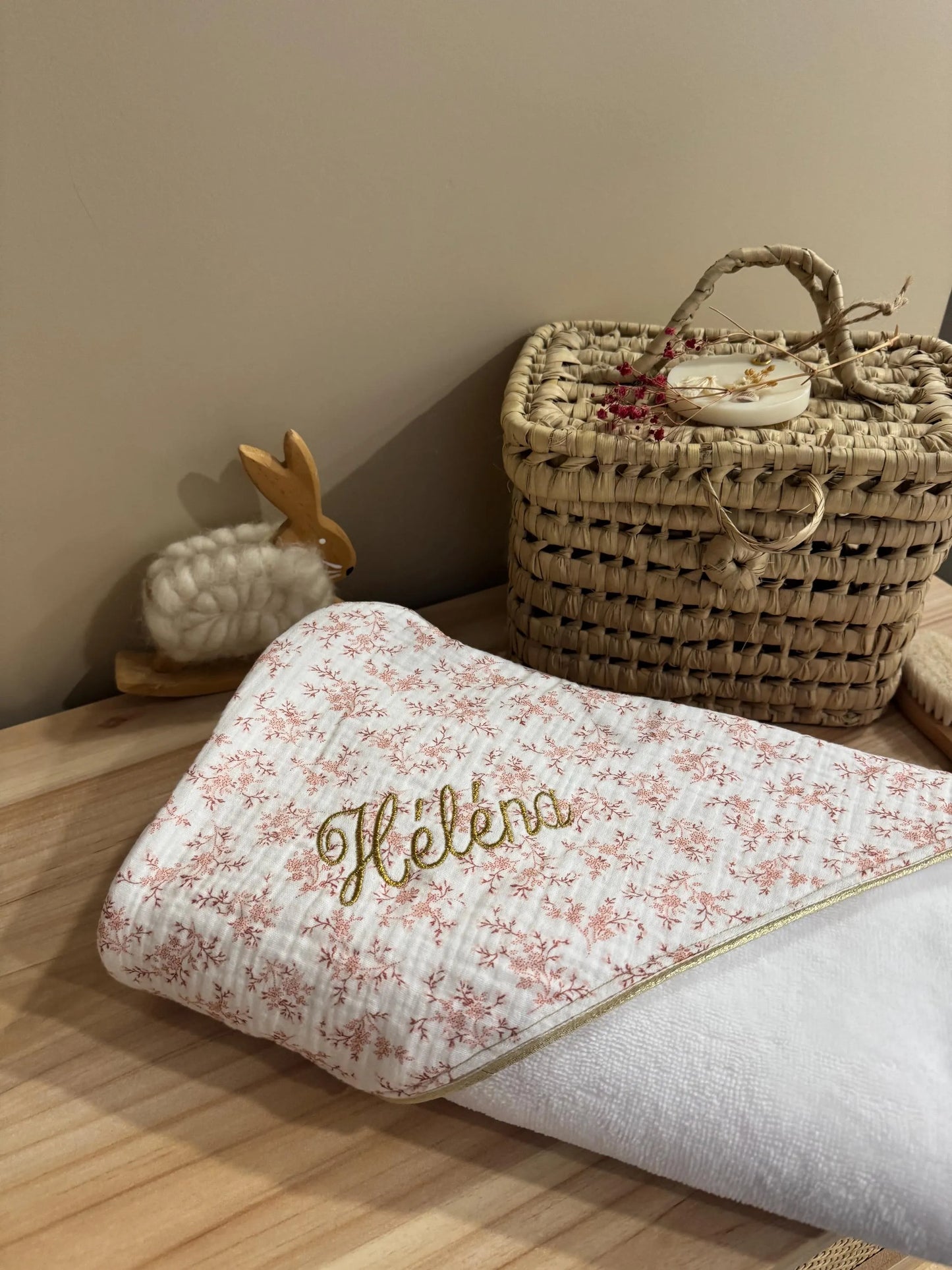 Cape de bain personnalisée bébé – Collection Agathe