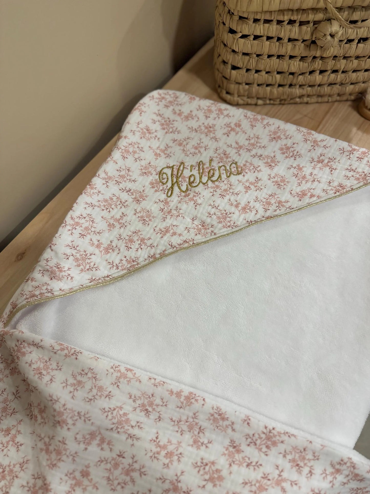 Cape de bain personnalisée bébé – Collection Agathe