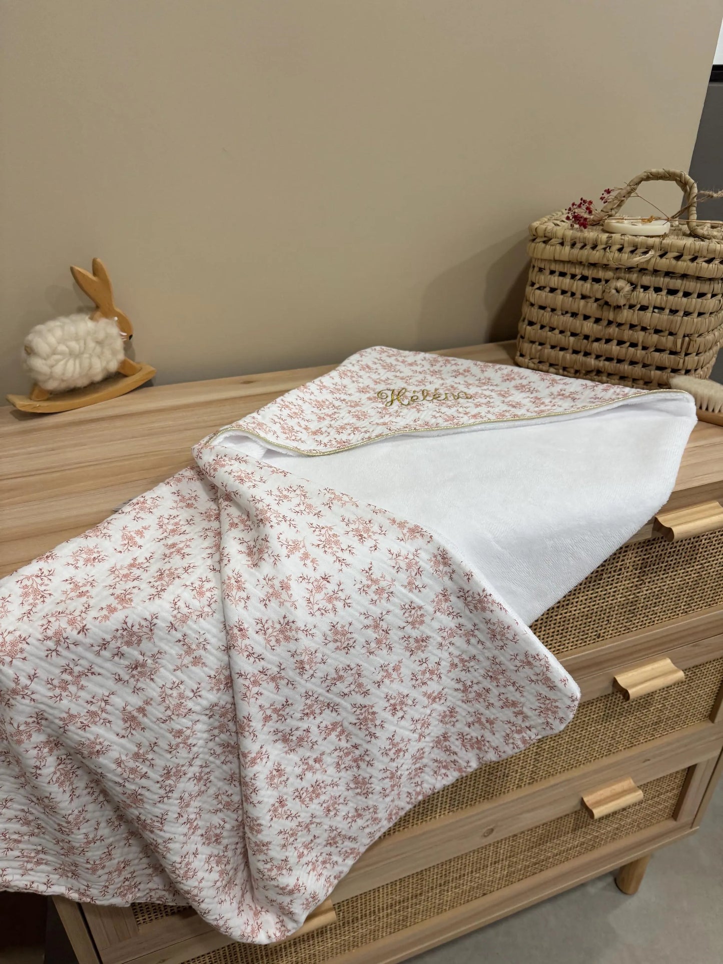 Cape de bain personnalisée bébé – Collection Agathe