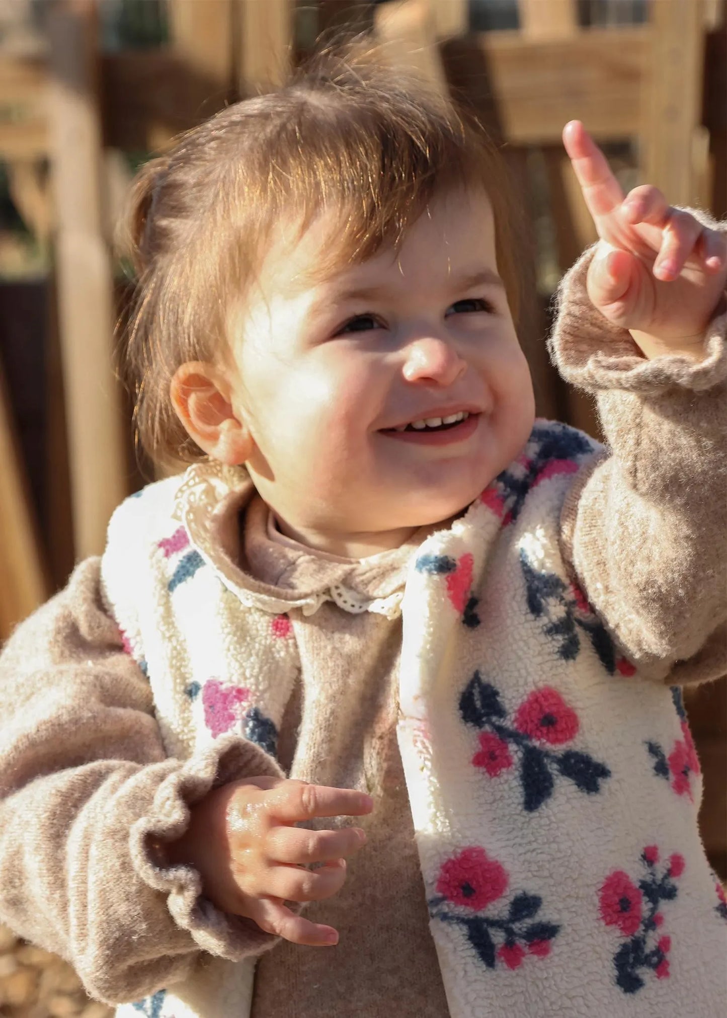 Gilet de berger bébé et enfant - Roses