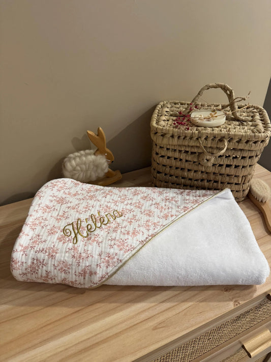Cape de bain personnalisée bébé – Collection Agathe